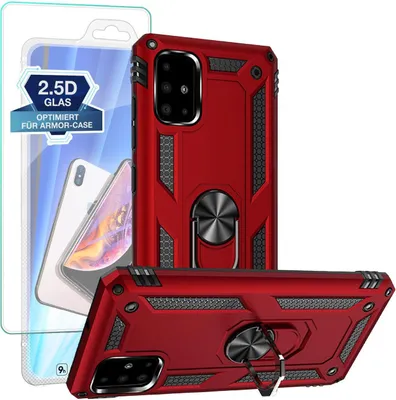 Produktbild von Armor Outdoor Hülle mit 9H Displayglas Displayschutz für Samsung Galaxy A51 – Farbe: Rot