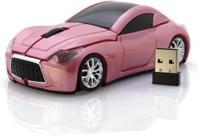 Produktbild von Computermaus USB 2,4 GHz Rennwagen 3D drahtlose Maus optische Mäuse für Windows und Mac Einzigartiges Rennwagen-Design mit LED-Beleuchtung
