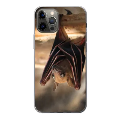 Produktbild von MuchoWow® Handyhülle Schutzhülle Hülle für iPhone 12 Pro Baby - Fledermaus - Holz Silikon Softcase Handy Hülle - Abdeckung