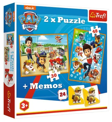 Produktbild von Memo und Puzzle Box 30 & 48 Teile | Paw Patrol | Memo Spiel & Puzzle
