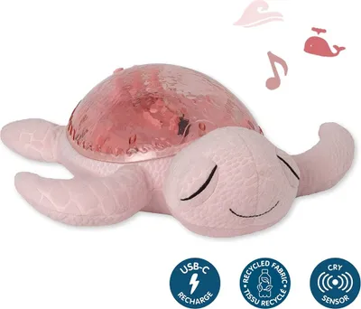 Image de CLOUD B Boîte à musique projecteur 3en1 tortue sous-marine avec berceuses rose ECO
