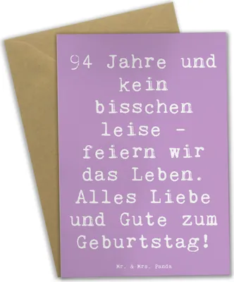Produktbild von Mr. & Mrs. Panda neujahrskarte Spruch 94. Geburtstag - Lavendeltraum - Geschenk, 94 Jahre feiern, Alter, Geburtstagsgeschenk, Beileidskarte, weihnachtskarten, Grußkarten