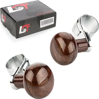 Produktbild von 2x Lenkradknauf Steuerknauf Knopf Holzoptik für KIA HYUNDAI DAEWOO DAIHATSU