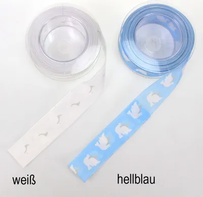 Produktbild von 20m Dekoband Chiffon Taube B40mm Schleifenband Geburt Taufe Kommunion Konfirmation, Farbe:weiß