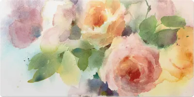 Produktbild von Aquarellblumen– Schreibtischunterlage – Schreibtisch Tischunterlage – 90x45 cm – Unterlage Groß Schreibtischmatte