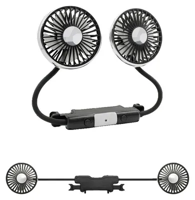 Produktbild von USB Ventilator, Doppelkopf, 3-Geschwindigkeitsbetrieb, schwarz
