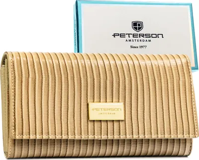 Obrázek produktu pro Peterson dámská peněženka RFID bežová kožená horizontální 18,5x9,5 cm