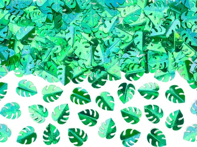 Zdjęcie produktu dla PartyDeco KONS8-012, Luźne konfetti, Zielony, 1 kol., Leaf, Metal, Impreza tematyczna