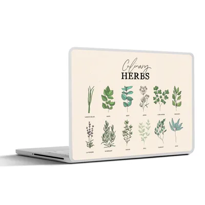 Produktbild von MuchoWow® Laptop Aufkleber Sticker Cover Küche - Pflanzen - Kräuter 36.5x27.5 cm - Laptop-Sticker