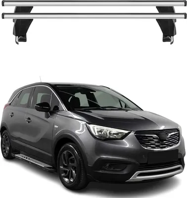 Image de Menabo Barres de toit Transversales pour Opel Crossland X 2017-2020 Alu Gris ABE
