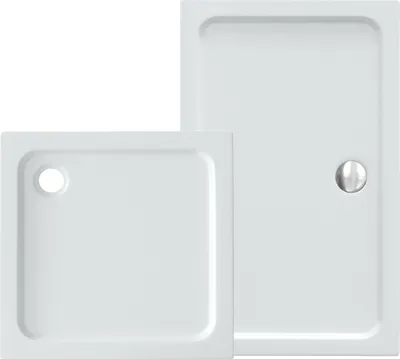 Produktbild von VILSTEIN Duschwanne | Glasfaserverstärkt | 5 cm Flach | Duschtasse mit Gefälle | Duschbecken | Siphon opt. | Hochglanz Weiß | 70x70 cm