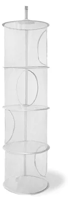 Image de Sac de rangement suspendu en filet, panier suspendu pliable en filet, panier suspendu pliable pour ranger les peluches, 4 compartiments, panier de rangement