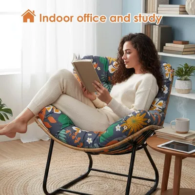 Produktbild von Outdoor-Schaukelstuhlkissen,Wasserdicht Hängeschaukel Kissen, Universal Rattan Schaukelstuhl Auflage,Verbreitert und verdickt Polster,Ersatzkissen für Indoor Outdoor,Orange