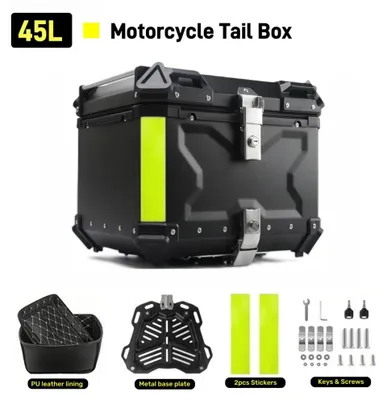 Produktbild von Motorrad Topcase - Heckkoffer - 45 l - Aluminiumlegierung - Wasserdicht - Schnellverschluss - Schwarz