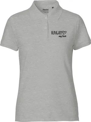 Produktbild von Huuraa Damen Polo Shirt Hungary my love XS Sport Grey Bio Baumwolle Fairtrade Poloshirt Geschenkidee