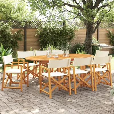 Image de Maison Exclusive - Chaises de jardin pliantes, lot de 8, tissu blanc crème