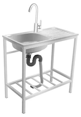 Produktbild von Edelstahlspüle, drehbarer Wasserhahn, untere Ablage, Silber