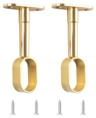 2 Kleiderstangenhalter, gold, oval, verstellbar 85-120 mm, 16 mm