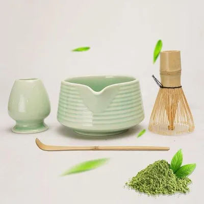 Immagine prodotto di Set da tè Matcha - Set da tè da 4 pezzi - ideale per la cerimonia - verde classico