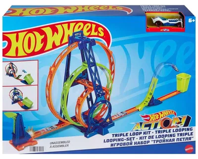 Produktbild von Mattel HMX38 - Hot Wheels - Tripple Looping-Set inkl. 1 Fahrzeug