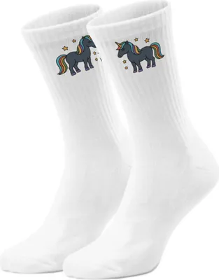Produktbild von epicsocks Unicorn Dreams Schwarzes Einhorn Socken in 37-41 im Paar