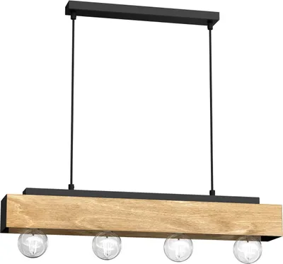 Zdjęcie produktu dla Lampa wisząca drewniana belka 76 cm Miluza 4xE27 15W Luminex
