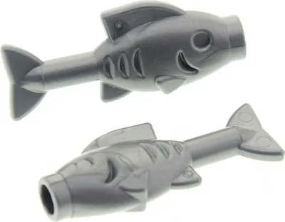 Produktbild von 2x Lego Tier Fisch City flat silber grau Nahrung 75020 4183 4611885 64648