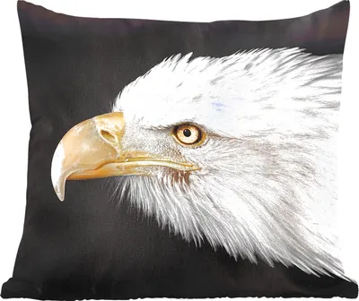 Produktbild von MuchoWow® Zierkissen Sofakissen Wohnzimmer Dekokissen 50x50 cm Adler - Weiß - Gelb - Komfort - Sofakissen
