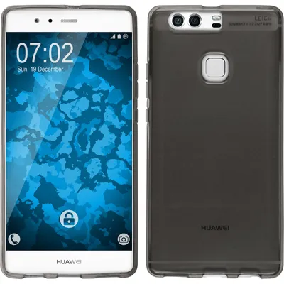 Produktbild von PhoneNatic Case kompatibel mit Huawei P9 Plus - grau Silikon Hülle transparent + 2 Schutzfolien