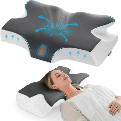 Produktbild von Ergonomisches Nackenkissen aus Memory Foam für Seitenschläfer mit abnehmbarem Kissenbezug