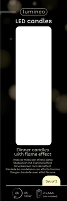 Produktbild von LED Kerzen 14,5cm mit Timer Wachs 2 Stück Creme / Warmweiß