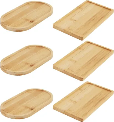 Productafbeelding van Famanu serveerplank ovaal - Houten serveerplank rechthoekig - 17,5 x 8,8 cm - Serveerschaal - Decoratie - Onderzetter