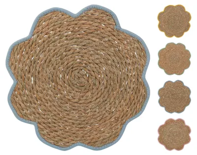 Produktbild von Platzset Tischuntersetzer in Blumenform Ø37 cm, geflochten, Boho, 1 Stück