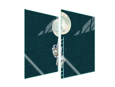 Produktbild von Glasschutzplatte Für Küche 2X35X52 Moon