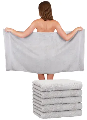 Produktbild von Betz 6 Stück Duschtücher 70 x 140 cm PREMIUM 100% Baumwolle Liegetuch Strandtuch Farbe: silber