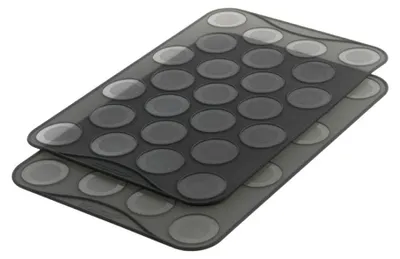 Macaron-Backmatte aus Silikon, 25 Vertiefungen, antihaftbeschichtet, 2er-Set