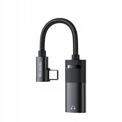 Produktbild von Mcdodo CA-1880, USB-C Audio Adapter mit Ladefunktion & DAC, 3,5mm Klinke, schwarz