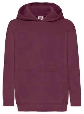 Zdjęcie produktu dla Fruit of the Loom – bluza z kapturem „Classic” dla dzieci LT2585 (116) (bordowa)