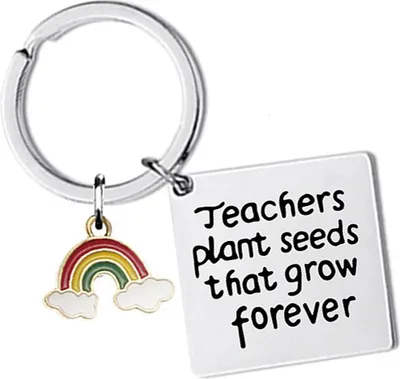 Produktbild von INF Silberner quadratischer Regenbogen-Schlüsselanhänger ZC0029