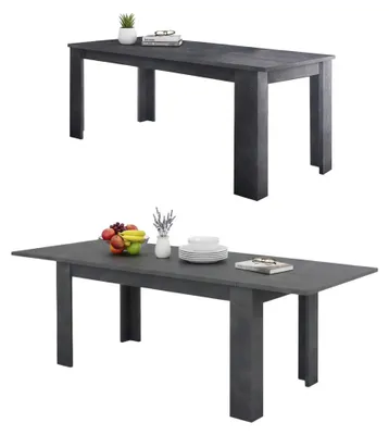 Produktbild von Ausziehbarer Esstisch Natan, Ausziehbare Konsole bis zu 12 Sitzplätze, ausziehbare Konsole 100 % Italy, cm 160/210x90h75, Schiefer