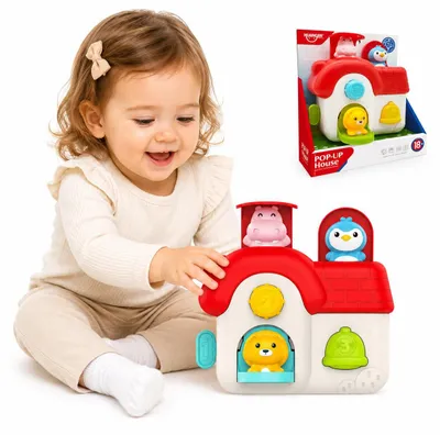 Obrázek produktu pro Woopie Baby Interaktivní vyskakovací domeček Manipulační hračka se zvířátky 18m+