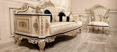 Image de Ensemble de canapés Chesterfield 3+1 luxe 2pcs tissu canapé salon