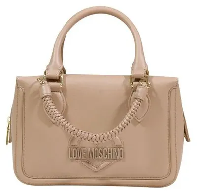 Produktbild von Love Moschino Handtasche beige Herz-Schriftzug geflochten