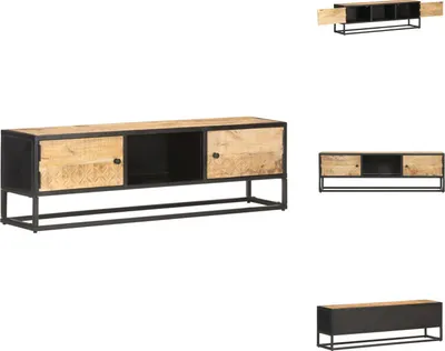 Obrázek produktu pro vidaXL TV skříňka s vyřezávanými dvířky 130x30x40 cm Hrubé mangové dřevo - TV nábytek