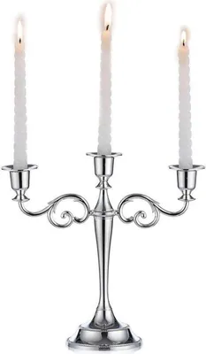 Image de Sziqiqi Aluminium Bougeoir Argent 3 branches 11*27cm - Décoration de table et de maison de haute qualité