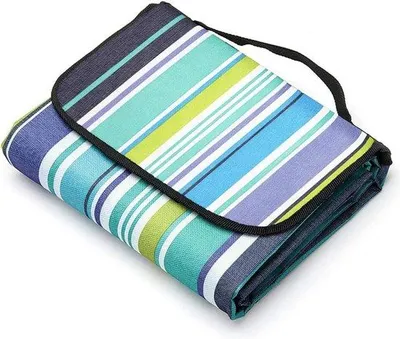 Produktbild von Famanu Picknickdecke Wasserfest 200x200 cm – Tragbar und Faltbar – Große Decke für Familie und Camping – Strandmatte für Outdoor-Aktivitäten – Blau
