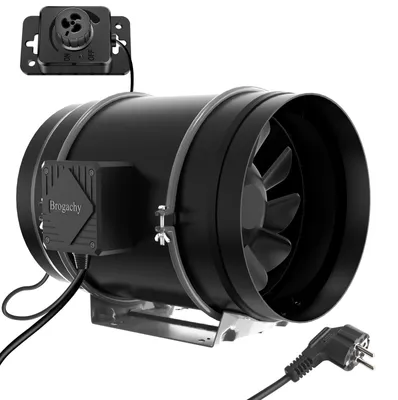 Image de Ventilateur pour conduit d'air - Diamètre 200 mm - Débit d'air 1413 m³/h - Puissance 180 W - Noir