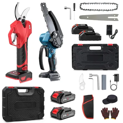 Produktbild von Mini-Akku-Kettensäge - Akku-Säge - H-4-Akku-Set - 18 V - 1 Akku - 1.200 U/min - Handgeführt