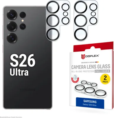 Obrázek produktu pro Displex 02243, Samsung, Galaxy S26 Ultra, Prachuodolný, Nárazuvzdorné, Odolné proti poškrábání, Průhledná, 2 kusů