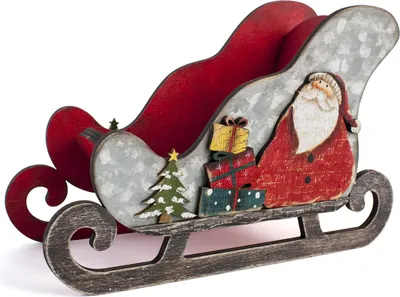 Image de H&h Traîneau en bois Décoration de Noël cm22x10x15
